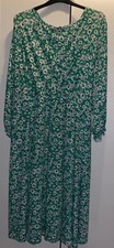 Evans Green And White Floral Midi Wrap Dress With Side Slit