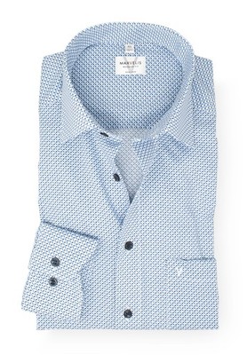 Marvelis Herren Businesshemd Langarm Non-Iron Modern Fit,Muster,New Kent