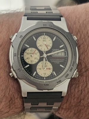 Vintage Casio MWA-10 Ana-Digi Chronograph Watch Module 1325 Japan Rare Bracelet
