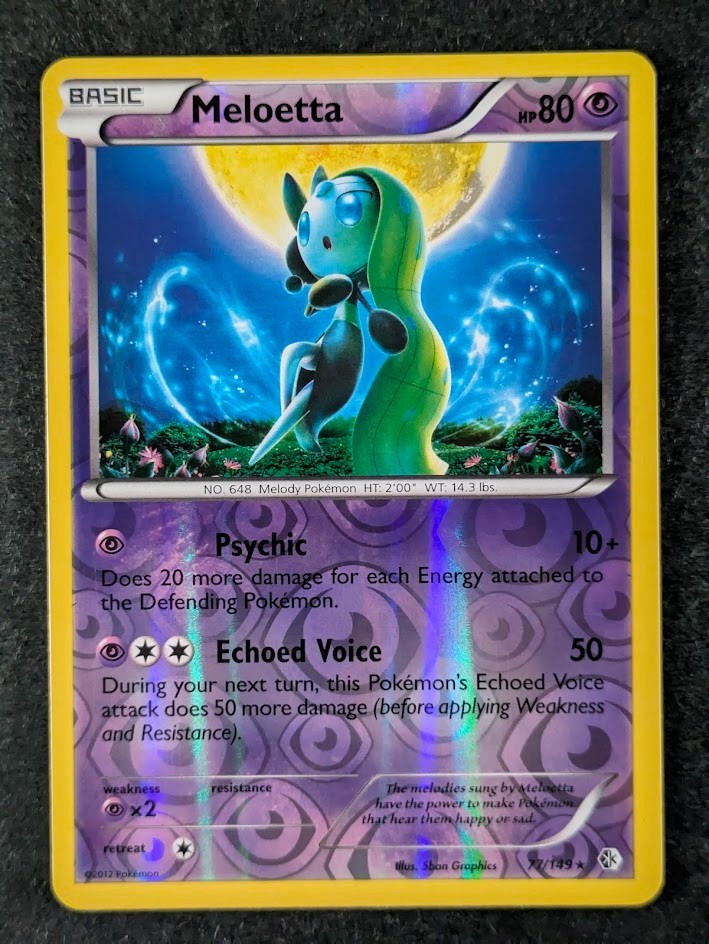 2012 Pokemon MELOETTA #77/149 Boundaries Crossed Reversed Holo Rare English