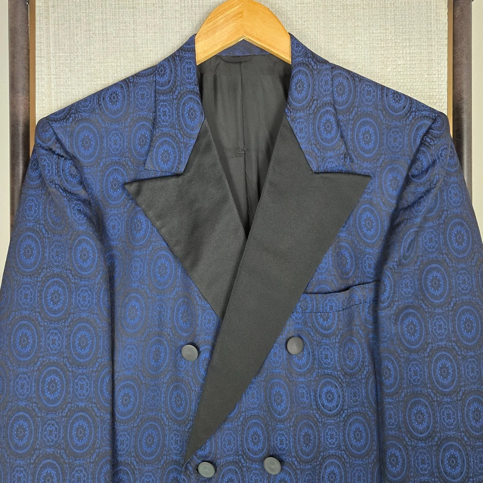 Chaqueta de Cena Lord West De Colección Para Hombres Talla 43 Solapa Pico Doble Pecho Mandala Esmoquin Foto 3 de 4