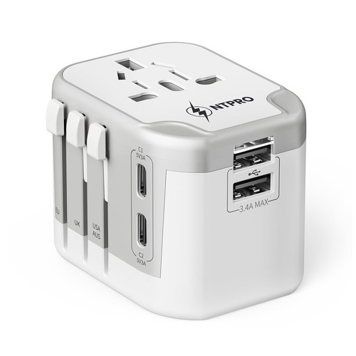 5 in 1 Universal Travel Adapter-10A | International Power Adapter with 2 USB ...