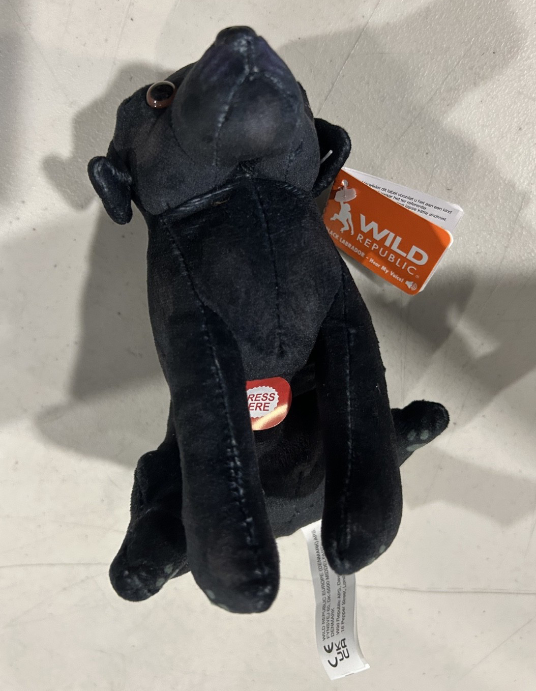 Wild Republic Rescue Dogs Black Labrador Stuffed Animal with Sound New in Box!