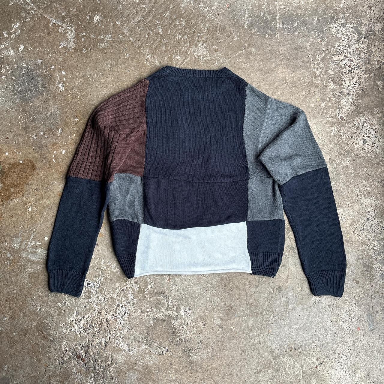 Multi-Coloured Patchwork Chaps Knitted Jumper - XL - image 3