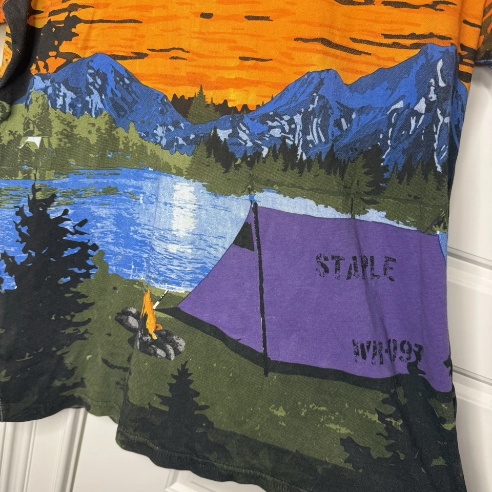 Camiseta de camping Staple Pigeon para hombre con gráfico natural medio estampado AOP Foto 4 de 4