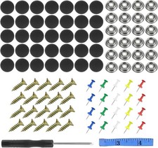 Dachhimmel Reparatur Set 65 St&uuml;ck, KFZ Nieten, Schraubendreher, schwarz, Auto