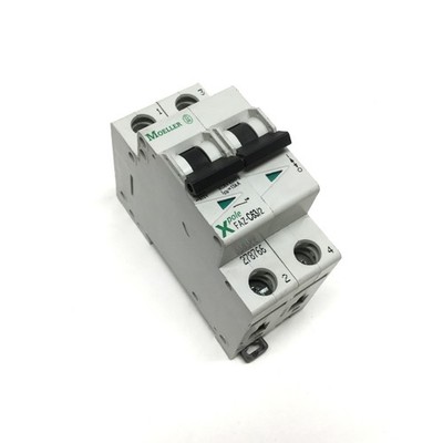 Eaton Moeller FAZ-C63/2 Xpole Circuit Breaker 2-Pole, 63A, 415VAC, C-Curve