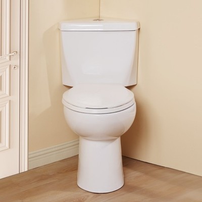 17.2'' Corner Compact Two-piece Toilet w/ Slow Close Seat Dual Flush 0.8/1.28GPF