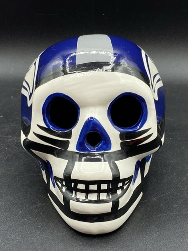 Casco de fútbol americano Calavera de cerámica Día de los Muertos estilo Seattle Seahawks - Imagen 2 de 10