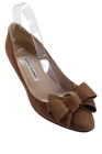 Manolo Blahnik Womens Suede Bow Detail Pump Heels Brown Size 8.5 — photo 1