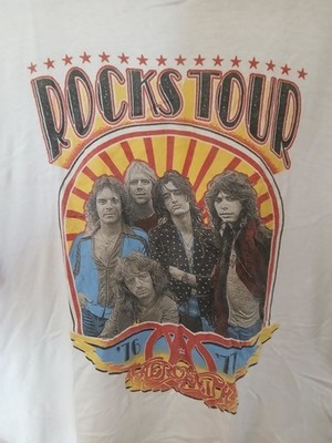 Aerosmith 76 -77 Rocks Tour Cotton T Shirt XL