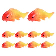10-Pack Resin Mini Fake Koi Goldfish Figurines for Aquarium Large, Orange