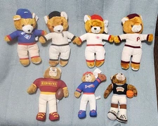 Lot Of 7 90's Sports NFL/MLB Licensed Good Stuff/Steven Smith Plush Teddy Bears