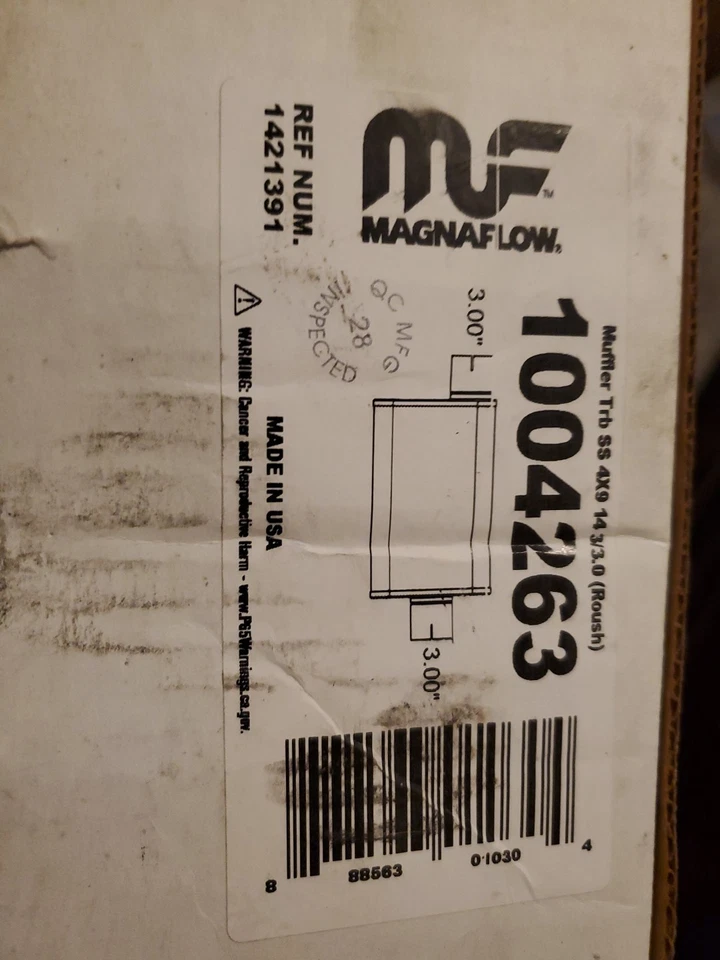 Magnaflow Muffler Trb SS 4x9 14 3/3.0 (Roush) 1004263 Ref 1421391 New In Box - Image 2 of 2