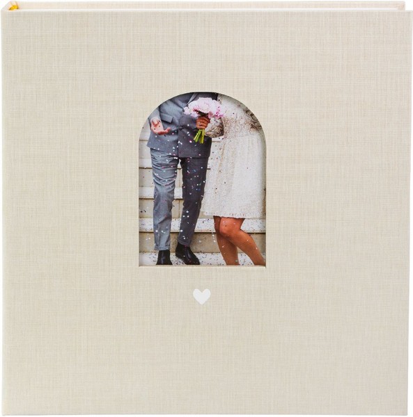 Goldbuch Hochzeitsalbum Herzensmoment Beige 30X31 Cm 60 Seiten Pergamin Fenster-image