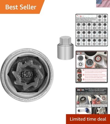 VW Wheel Locking Nut Key - 524 Socket Adapter for Seamless Lug Nut Removal