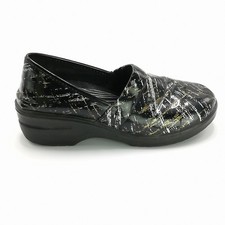Easy Works Easy Street Shoes Womens Clogs Laurie Slip Resistant Black Streak 8