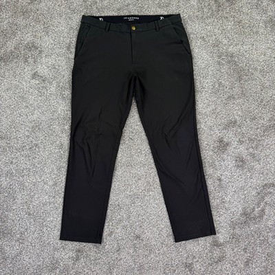 7 Diamonds Infinity Mens 38 Black Golf Chino Pant Stretch Technical Trouser READ