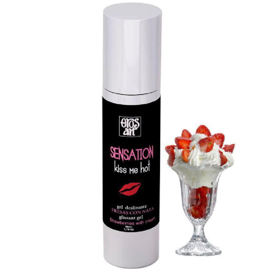 Lubrifiant naturel à la fraise EROS-ART Sensattion en crème de 50 ml pour couples
