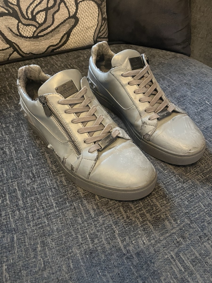 Glorious Gangsta Shoes Mens UK Grey On Grey Zipper Trainers