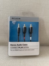 Belkin Stereo Audio Cable iPhone iPod iPad Connect Play Listen Sealed Brand New