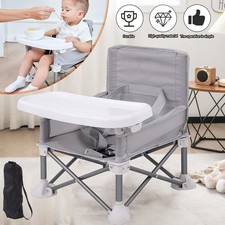 Baby Travel Booster Seat, Toddlers Dining Seat Folding Camping Chair with Tray