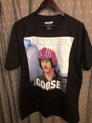 Top Gun Black Graphic Tee Shirt Featuring Pilot Goose. Mens Size Large. NWOT.