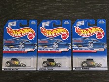 Lot Of 3- Hot Wheels #636 First Editions 7/40 '32 Ford Black 1998 NEW