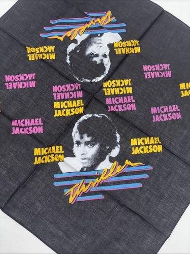 4 - 1980s Vintage Michael Jackson Thriller BANDANA TAPESTRY Headband 21" UNUSED - Picture 9 of 9