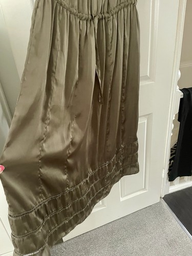Abito JASPER CONRAN bellissimo tessuto e design colore oliva taglia 14 indossato una volta - Foto 13 di 18