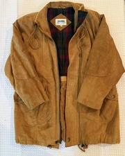 Suede Leather Hamilton Manor Field Coat Hunting Barn Chore Quilted Lining Sz M