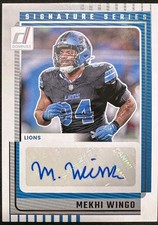 2025 Panini Donruss - #SS-MWO Signature Series Mekhi Wingo (AU) Detroit Lions