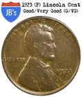 1923 (P) Lincoln Wheat Cent Penny 1c - Good/ Very Good (G/VG)