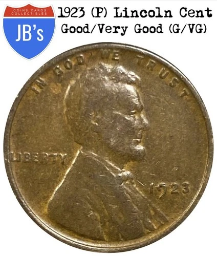 1923 (P) Lincoln Wheat Cent Penny 1c - Good/ Very Good (G/VG)