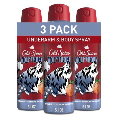 Old Spice Aluminum Free Body Spray for Men, 24/7 Odor 5.1 Ounce (Pack of 3) 