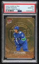 2022 Upper Deck Fleer Ultra Medallions Gold /200 Quinn Hughes PSA 10 GEM MT 2d8