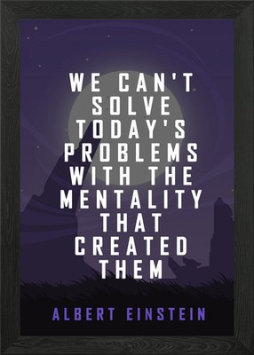 Einstein Zitat Poster gerahmt Wandbild Poster Druck Bild