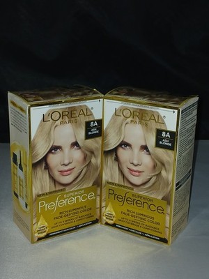 2 PACK L'Oreal Paris Superior Preference Permanent Hair Color 8A Ash Blonde