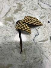 Antique Bakelite Barrette Hair Pin Brown Beige