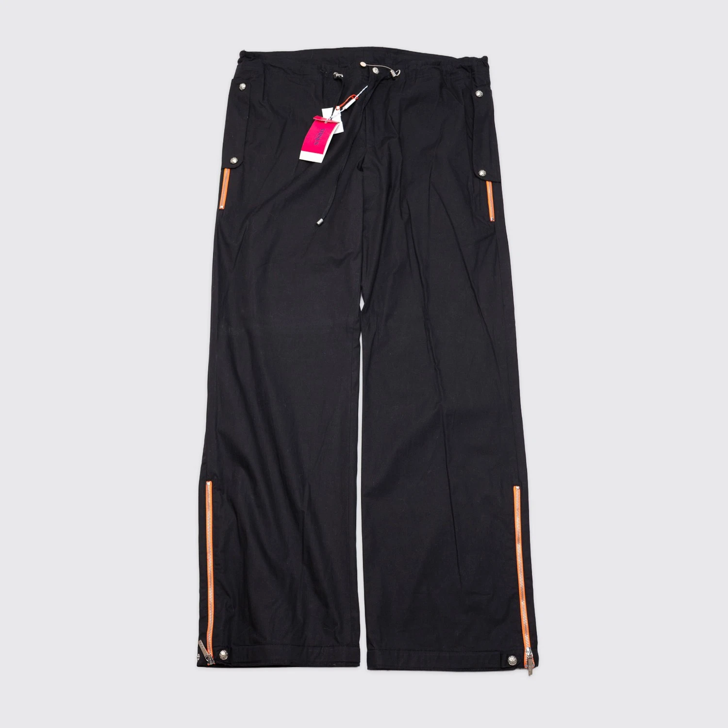 Versace — VERSACE Versus Pant Size EU56 Men Black Wide Leg Zipper Drawcord