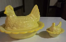 Mosser Dandelion~Hen On Nest Dish~6 Length +Mini~ 2 × 2 ~Glows 