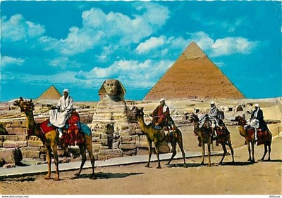 Postcard - Egypt - Giza - Giza - The Great Sphinx of Giza and Pyramids -