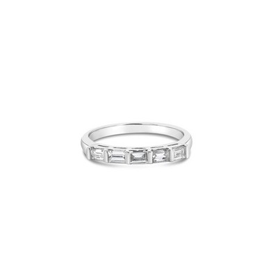 Baguette Diamant Ehering 14 Karat Weißgold