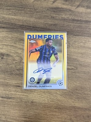 Topps Chrome UCC 2024-25 Denzel Dumfries Autograph Numbered /50 Gold Inter Mailand