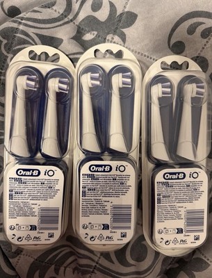 Oral-B iO Ersatzbürstenköpfe Aufsteckbürsten 3x Doppelpack Weiß/Blau
