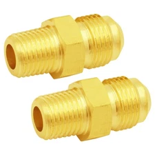 3/8" Male Flare Thread Coupling Fittings Propane BBQ Grill Brass Union Adapte...