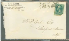 USA Fancy Cancel on NY Cover, BT Babbitt, Soap Manufacturing