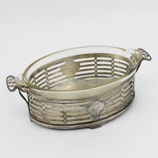 Plat À Casserole Oval En Argent Wilcox Vintage Avec Doublure En Verre Pyrex