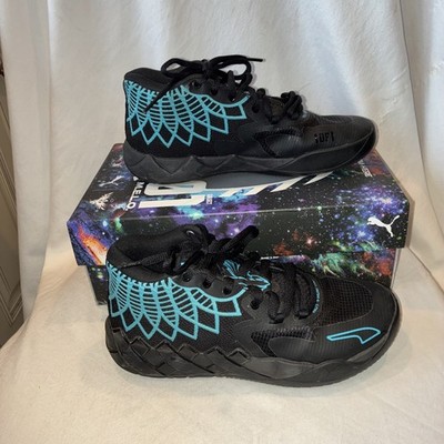 PUMA Basketball Shoes Sneakers MB.01 M.E.L.O. - Black/Blue - Youth Men s Sz 6.5