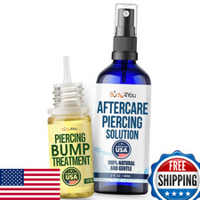 BodyJ4You Piercing Aftercare Kit Saline Solution Spray Ear Body Piercing Cleaner